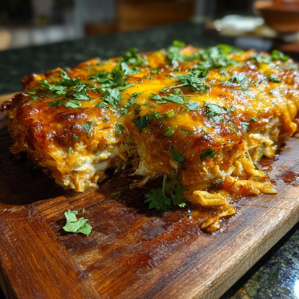 Shredded Chicken Enchilada Casserole