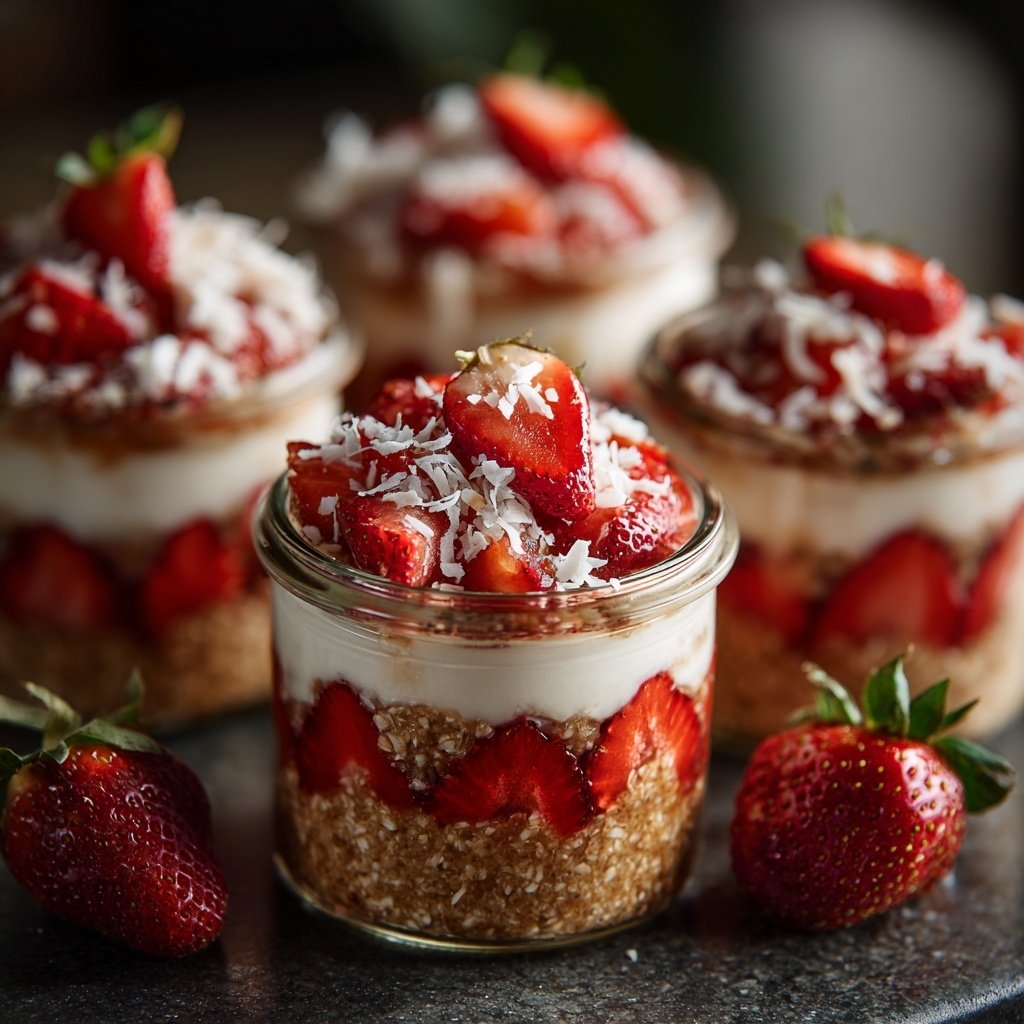 Strawberry Vanilla Chia Oat Cups