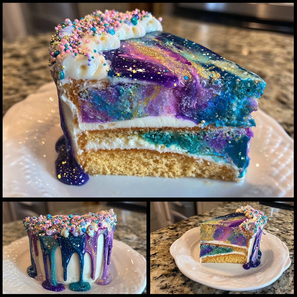 Pisces Cake With Galaxy Theme