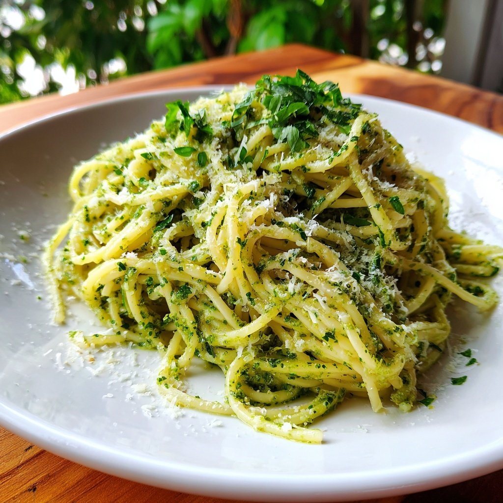 Angel Hair Pasta With Creamy Pesto