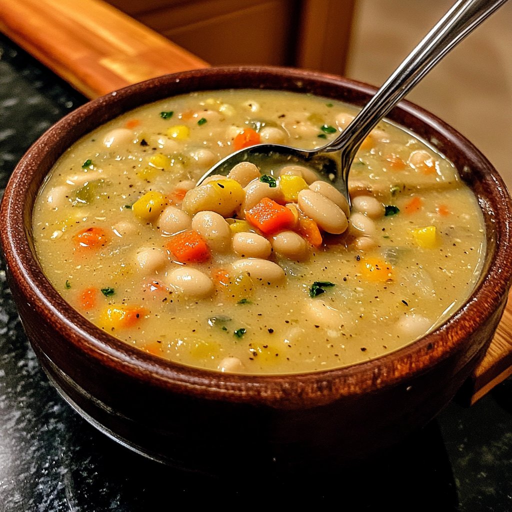 Healthy Crockpot White Bean Soup