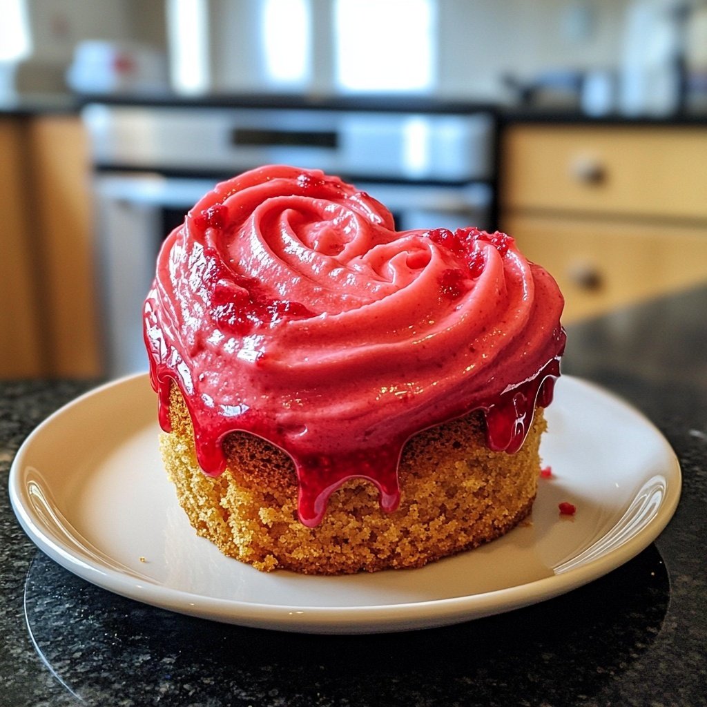 Mini Heart Cake with Raspberry Cream