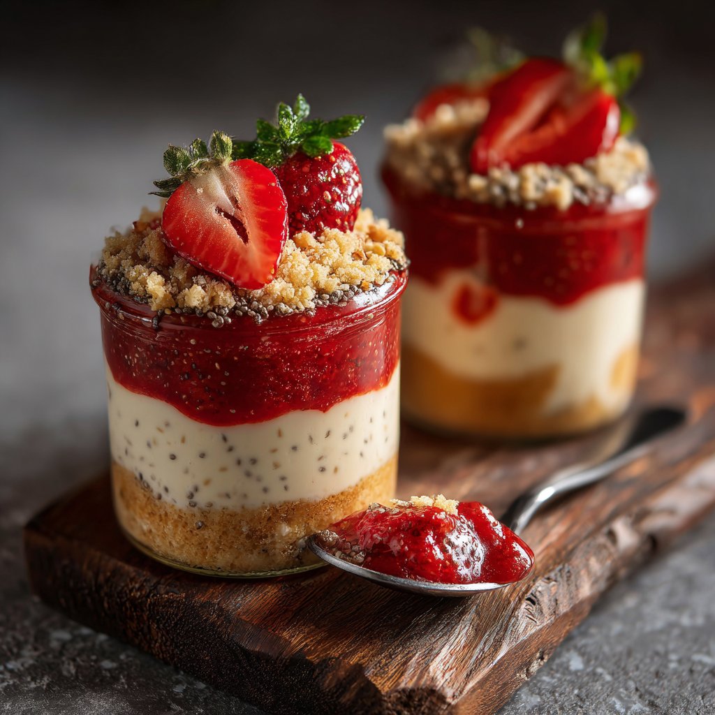 Strawberry Cheesecake Overnight Oats With Chia