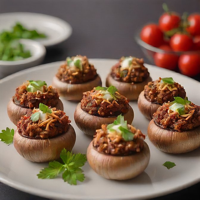 Plating and Serving of Stuffed mushrooms recipe