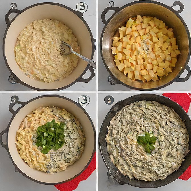 Spinach Artichoke Dip Preparation Steps