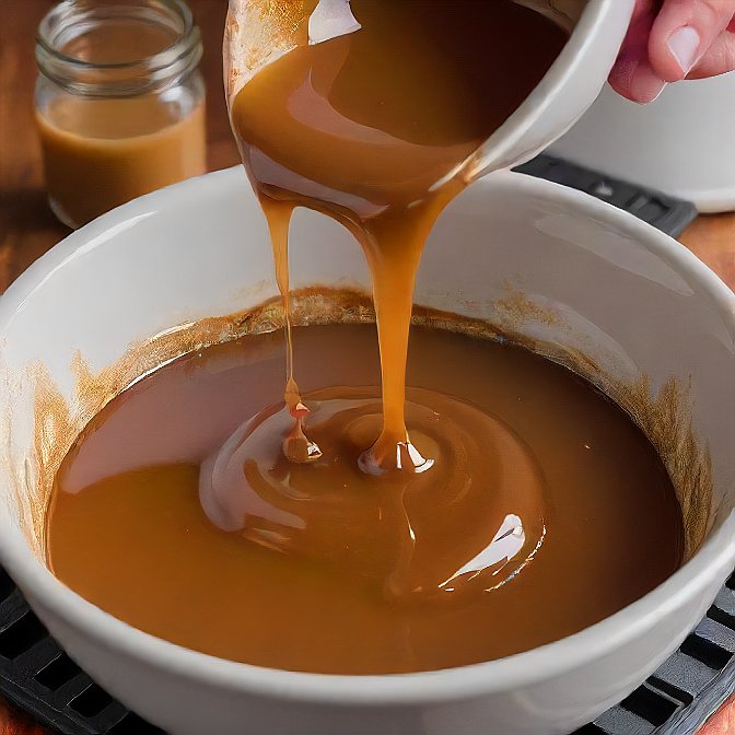 Making the Caramel Sauce for Caramel French Toast