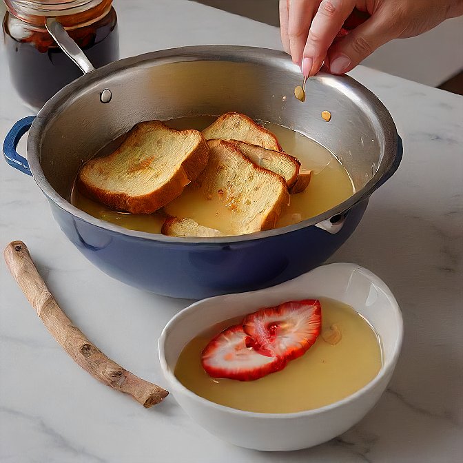 Preparing the French Toast Soak