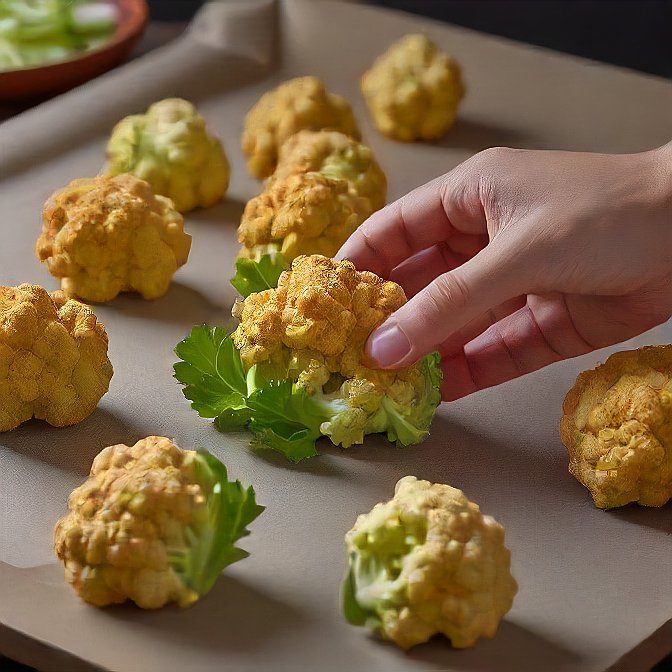 Preparing the Cauliflower Buffalo cauliflower bites